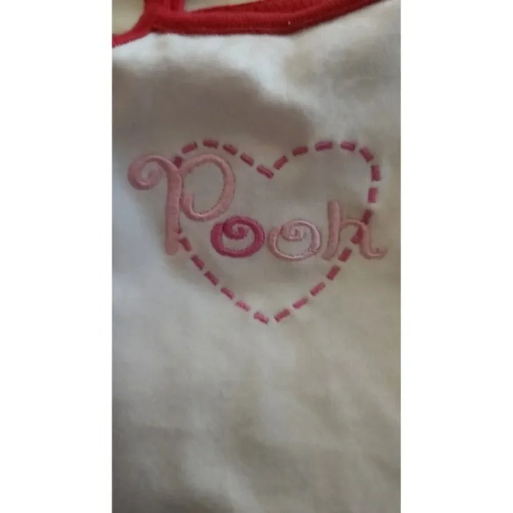 Disney Winnie the Pooh Baby Crop Top Red 3M(fits 12-18m) Girl's White Sleeveless